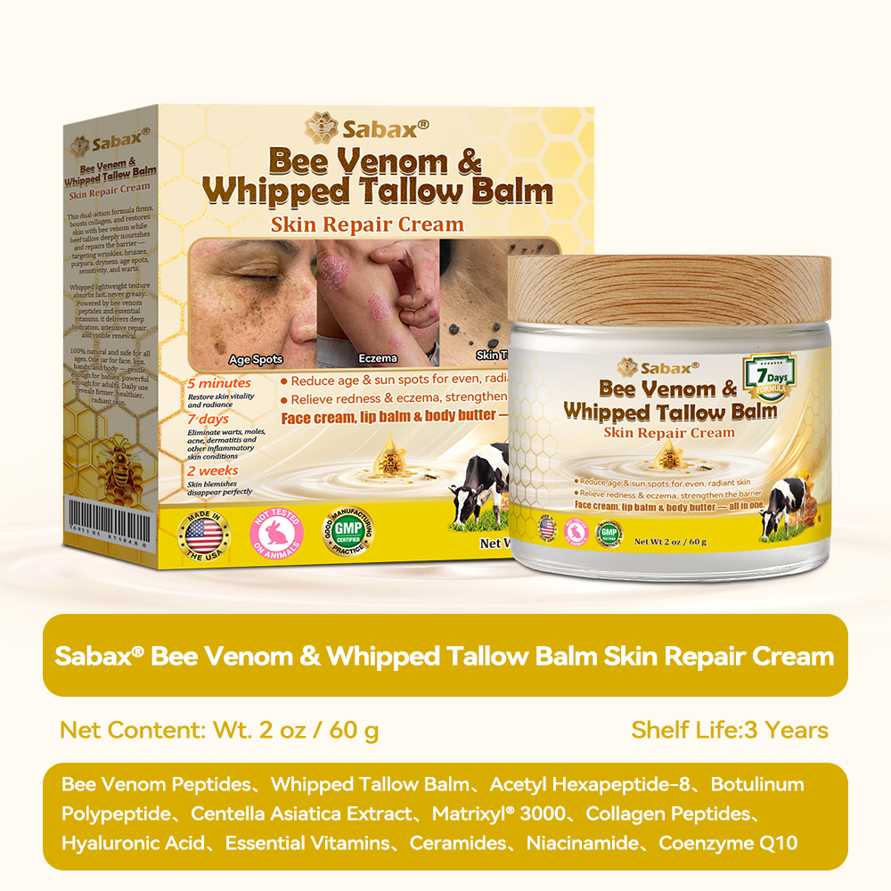 🇺🇸𝑶𝒇𝒇𝒊𝒄𝒊𝒂𝒍 𝑺𝒕𝒐𝒓𝒆|𝑺𝒂𝒃𝒂𝒙® 𝐁𝐞𝐞 𝐕𝐞𝐧𝐨𝐦 & 𝐖𝐡𝐢𝐩𝐩𝐞𝐝 𝐓𝐚𝐥𝐥𝐨𝐰 𝐁𝐚𝐥𝐦 Skin Repair Cream (𝐉𝐮𝐬𝐭 𝐨𝐧𝐜𝐞 𝐚 𝐝𝐚𝐲, 𝐯𝐢𝐬𝐢𝐛𝐥𝐞 𝐜𝐡𝐚𝐧𝐠𝐞𝐬 𝐢𝐧 𝟕 𝐝𝐚𝐲𝐬) ✅ Targets Age Spots, Wrinkles, Eczema, Redness, Stretch Marks, and Even Joint Issues.