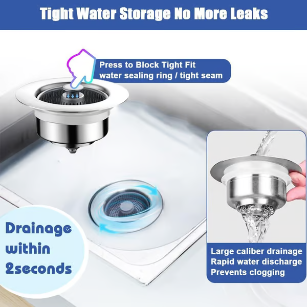 🔥Last Day Promotion 50% OFF♻️♻️♻️New Upgraded 3-in-1 Design Sink Elastic Core Sewer Filter