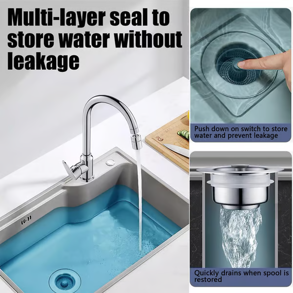 🔥Last Day Promotion 50% OFF♻️♻️♻️New Upgraded 3-in-1 Design Sink Elastic Core Sewer Filter