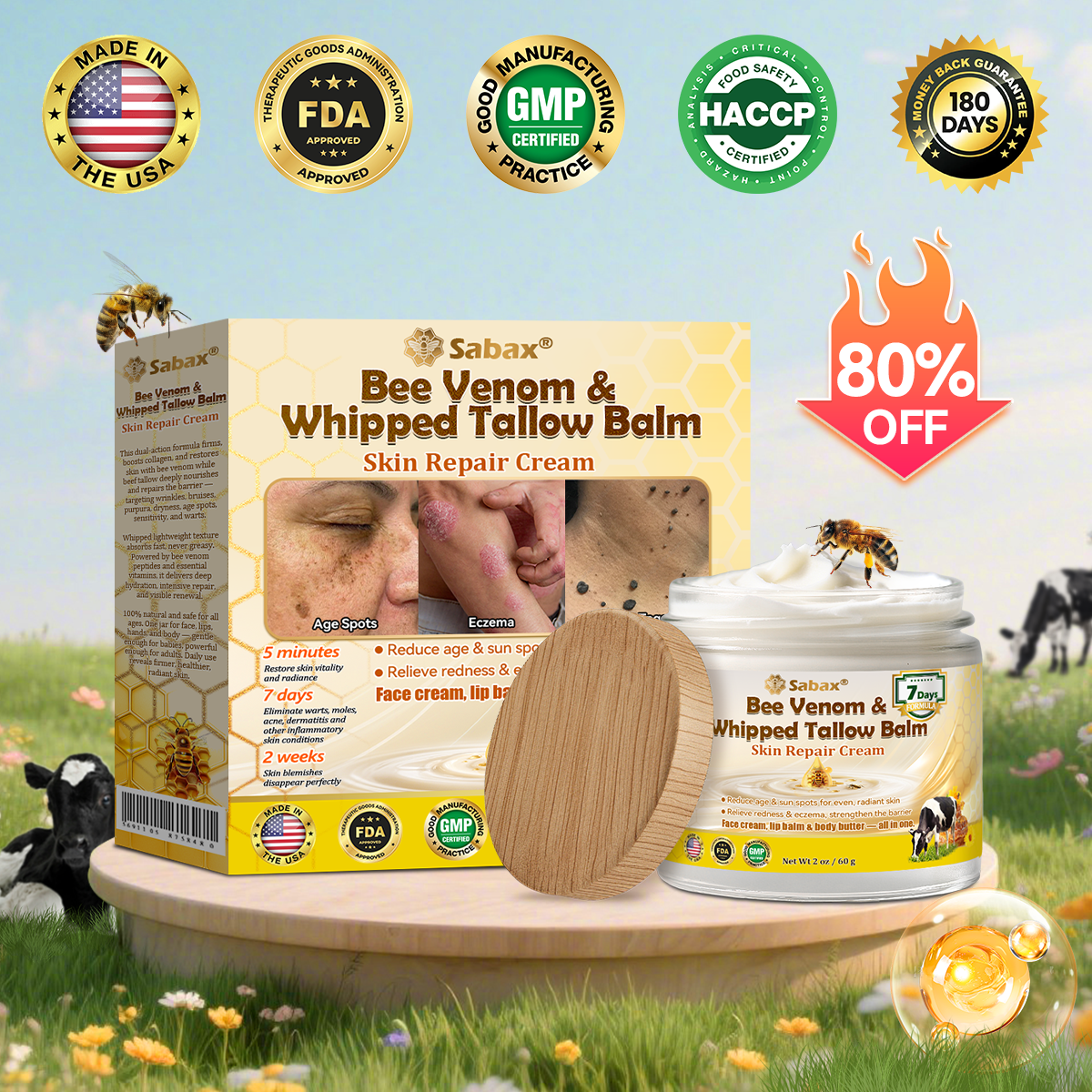 🇺🇸𝑶𝒇𝒇𝒊𝒄𝒊𝒂𝒍 𝑺𝒕𝒐𝒓𝒆|𝑺𝒂𝒃𝒂𝒙® 𝐁𝐞𝐞 𝐕𝐞𝐧𝐨𝐦 & 𝐖𝐡𝐢𝐩𝐩𝐞𝐝 𝐓𝐚𝐥𝐥𝐨𝐰 𝐁𝐚𝐥𝐦 Skin Repair Cream (𝐉𝐮𝐬𝐭 𝐨𝐧𝐜𝐞 𝐚 𝐝𝐚𝐲, 𝐯𝐢𝐬𝐢𝐛𝐥𝐞 𝐜𝐡𝐚𝐧𝐠𝐞𝐬 𝐢𝐧 𝟕 𝐝𝐚𝐲𝐬) ✅ Targets Age Spots, Wrinkles, Eczema, Redness, Stretch Marks, and Even Joint Issues.